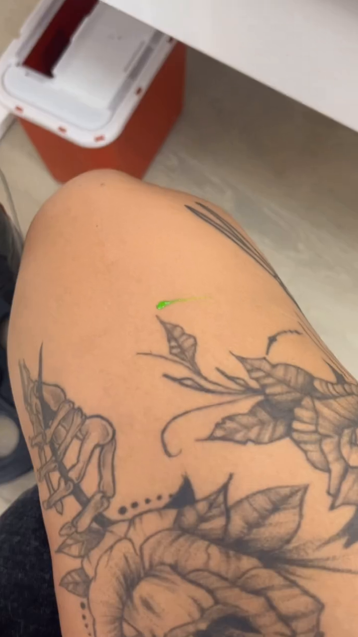 Floral arrangement realism tattoo by Ashley Fino, Las Vegas, Nevada