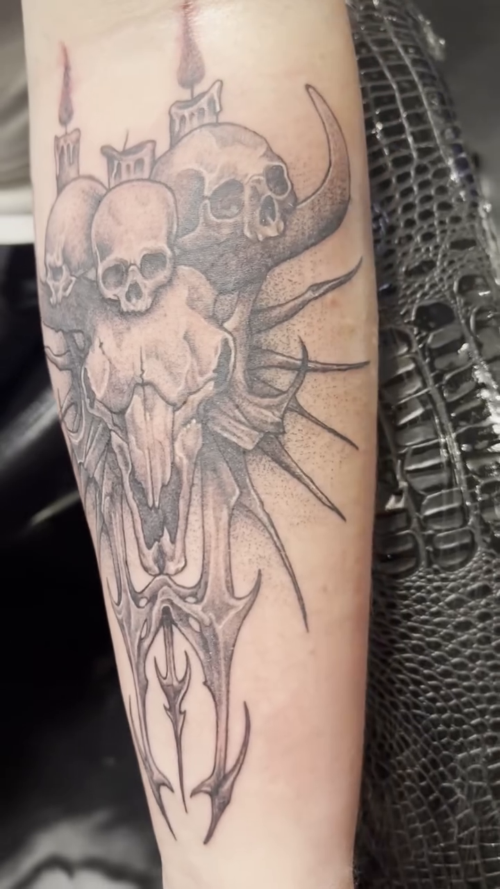 Tattoo by @nigh.hill.tattoos — dark_realism, black_and_grey