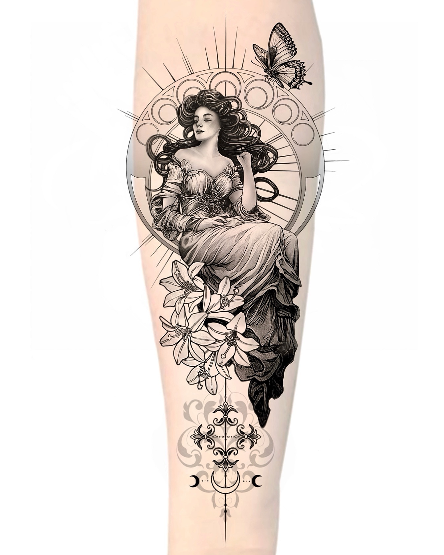 Tattoo by @linsey_tattooer — black_and_grey, illustrative