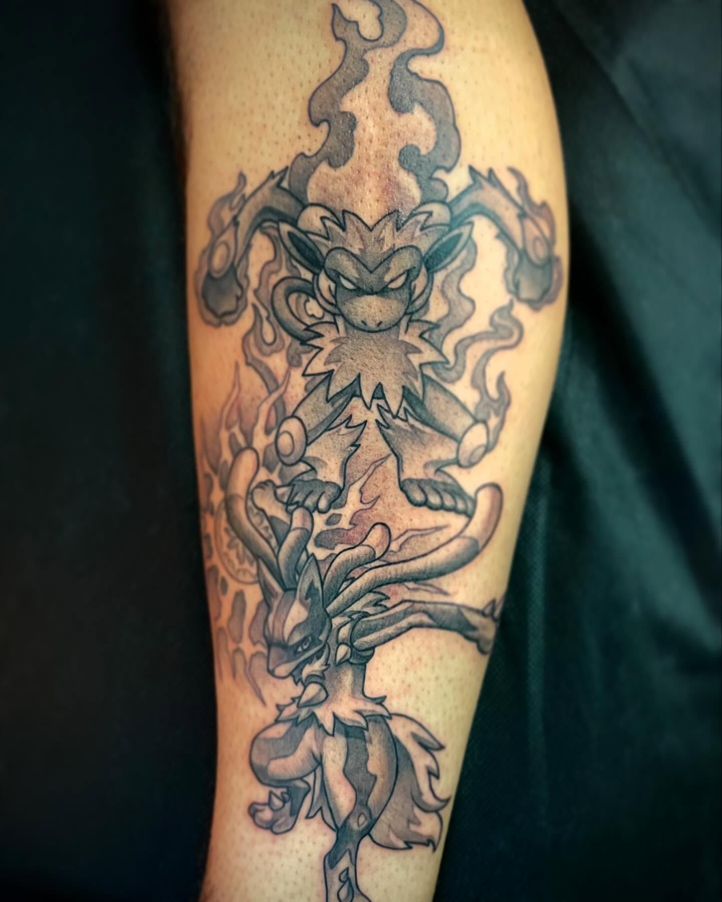 Tattoo by @wizardspits — black_and_grey