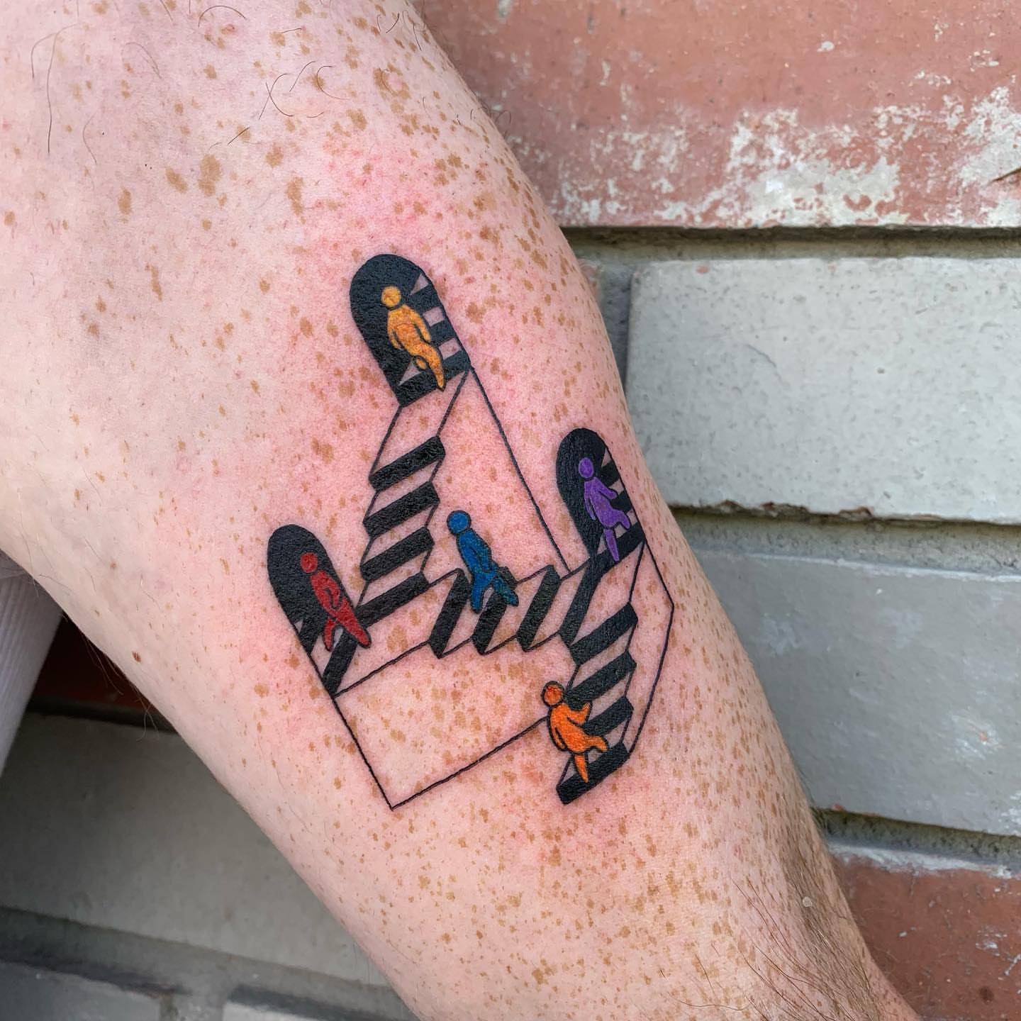 Crosswalk geometric tattoo on the forearm by s͓̽a͓̽w͓̽n͓̽j͓̽a͓̽
