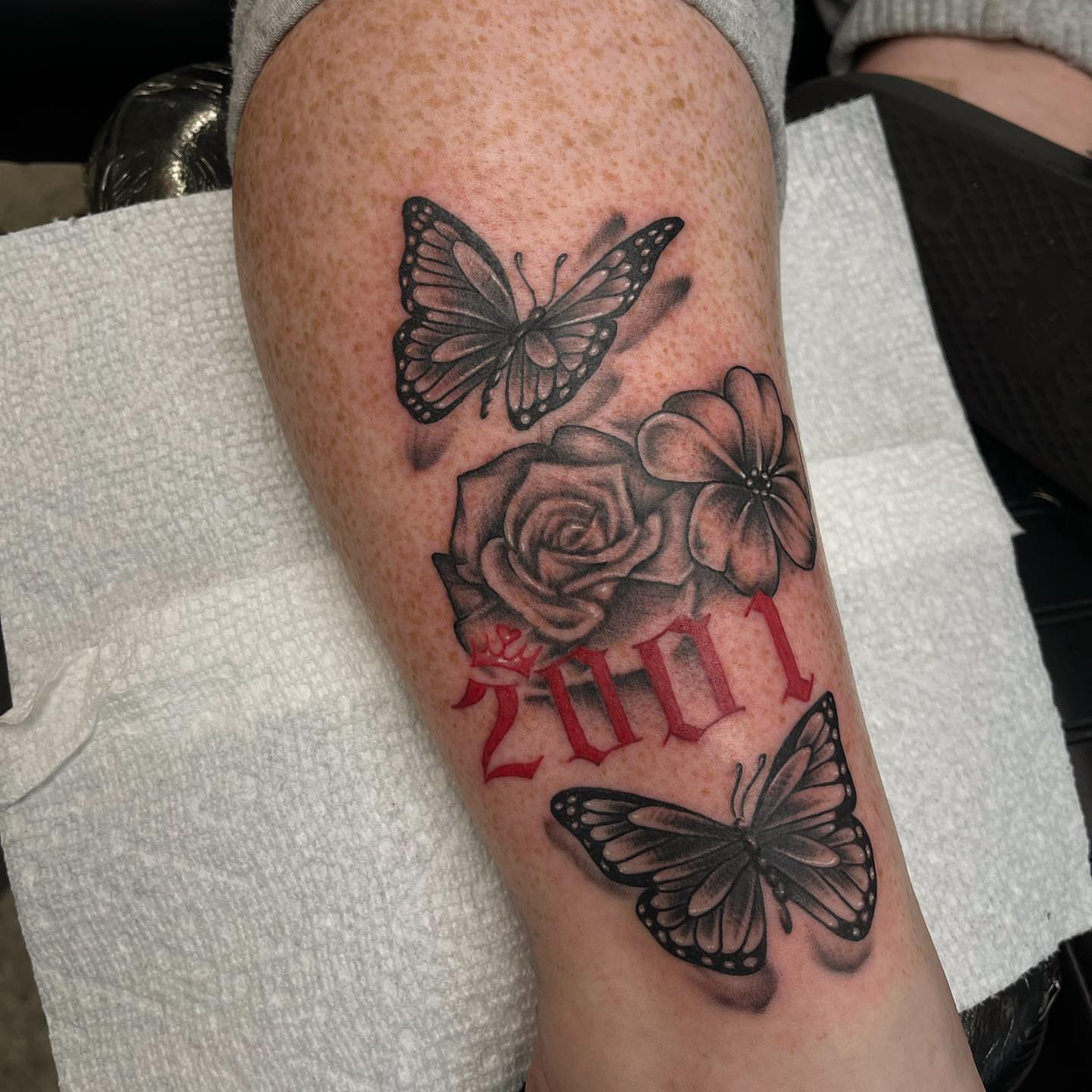 Tattoo by @goldenboysink — black_and_grey, realism