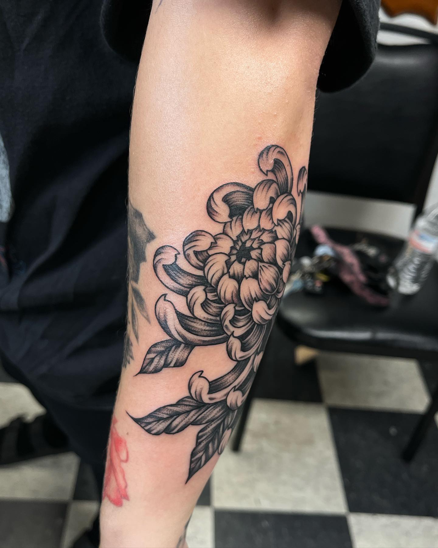 Tattoo by @goldenboysink — black_and_grey