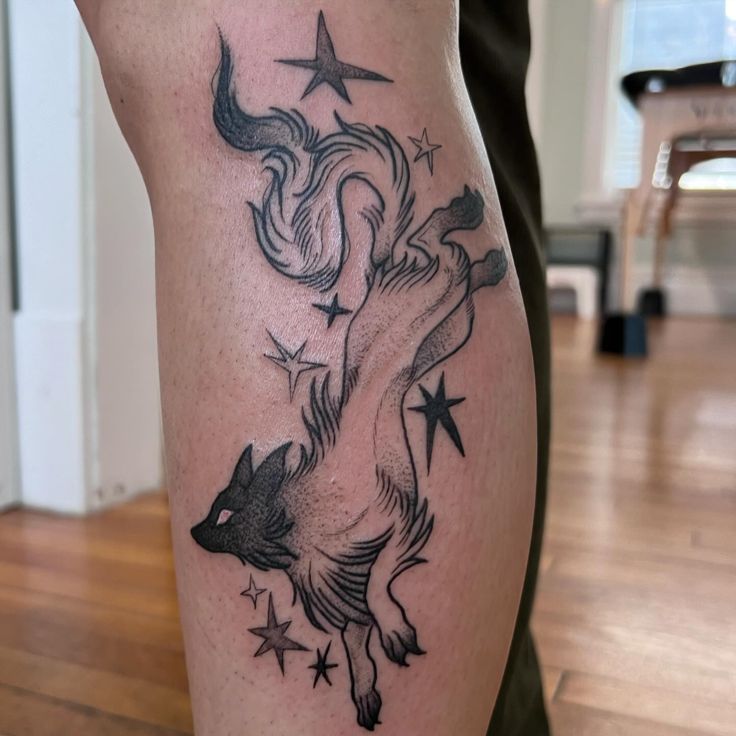 Tattoo by @birchbeast — black_and_grey
