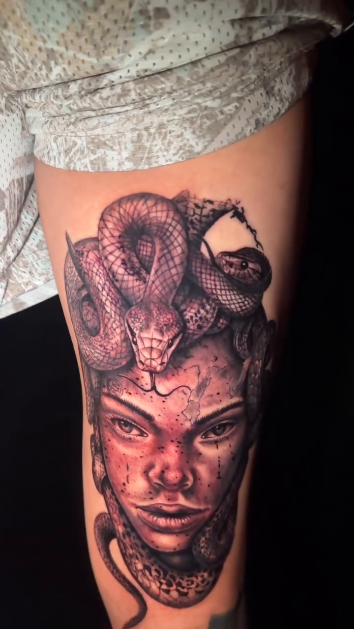 Tattoo by @pyramidofink β realism, black_and_grey