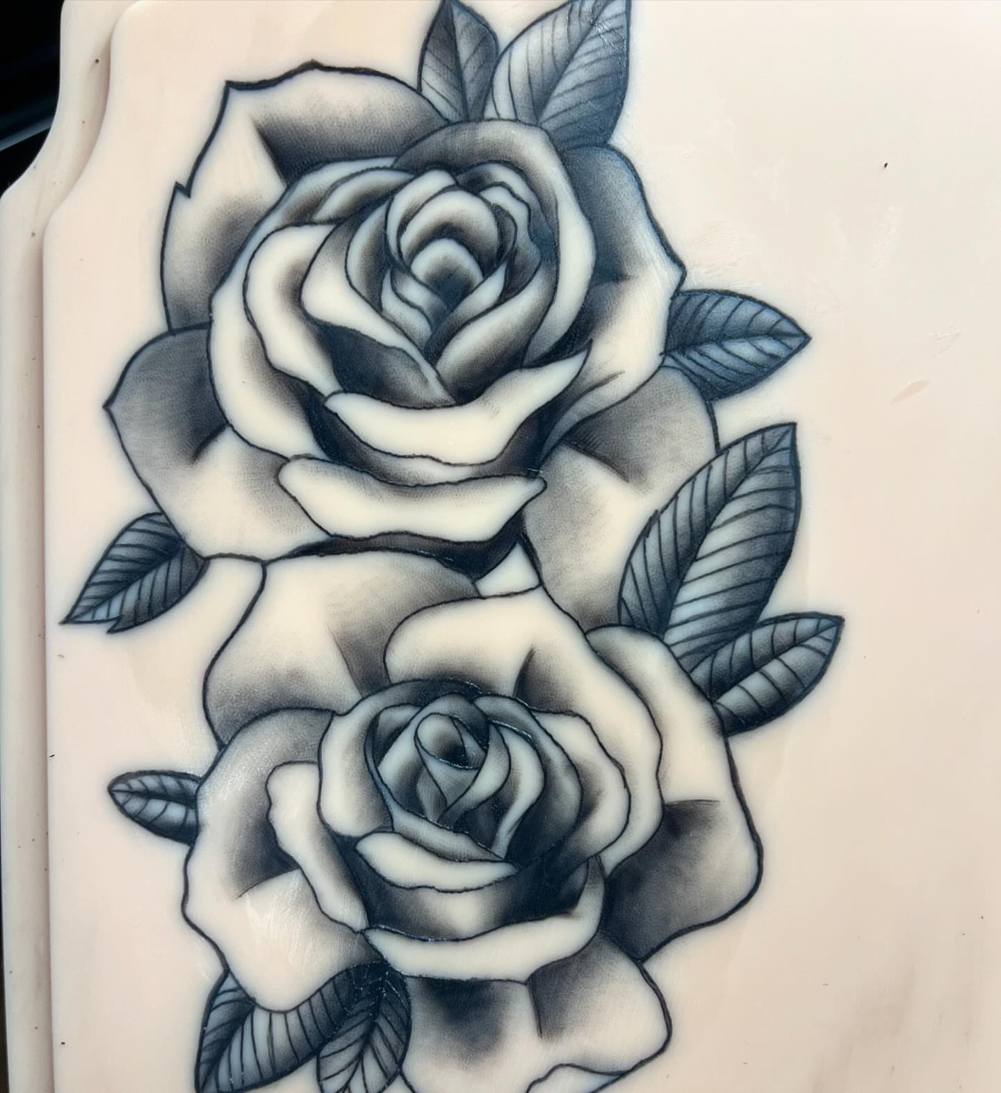 Roses black and grey tattoo by destiny🌞