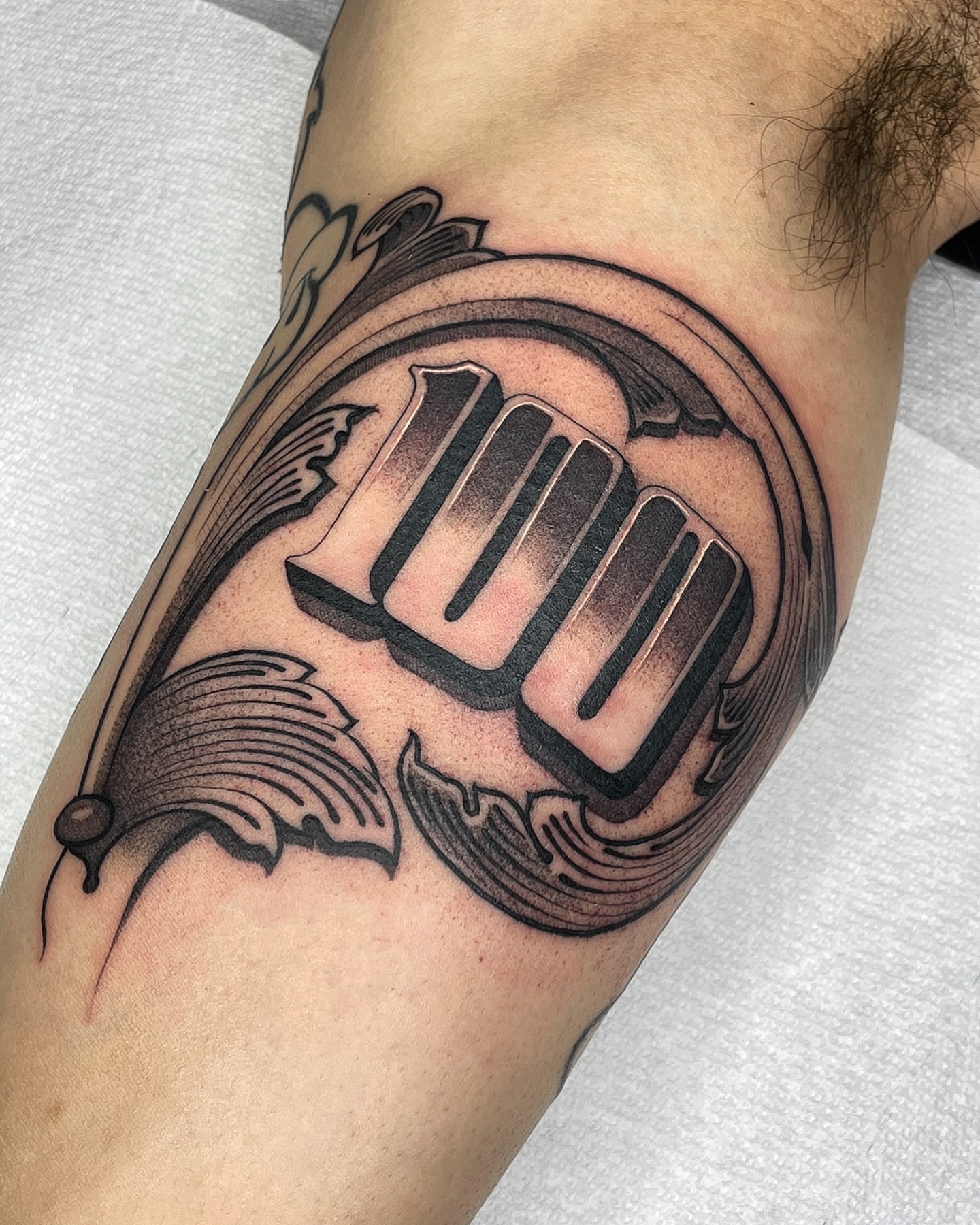 Tattoo by @joon_letters — black_and_grey