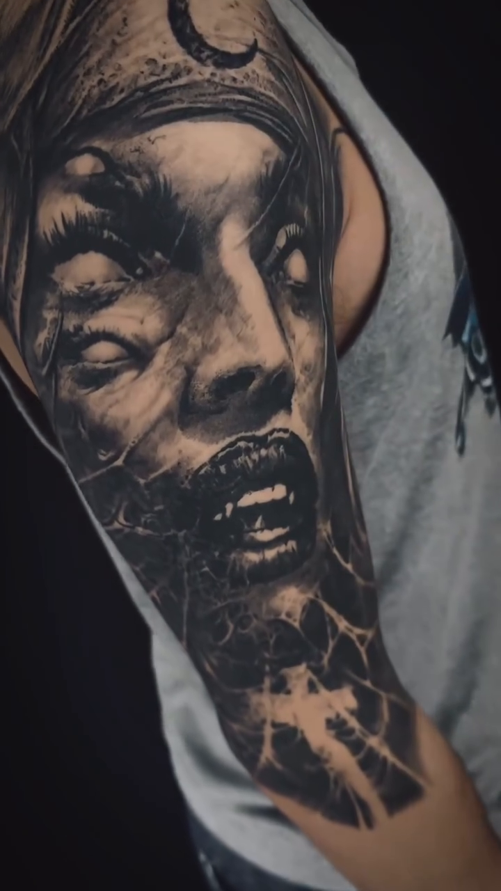 Tattoo by @valentin_tmst β dark_realism, black_and_grey