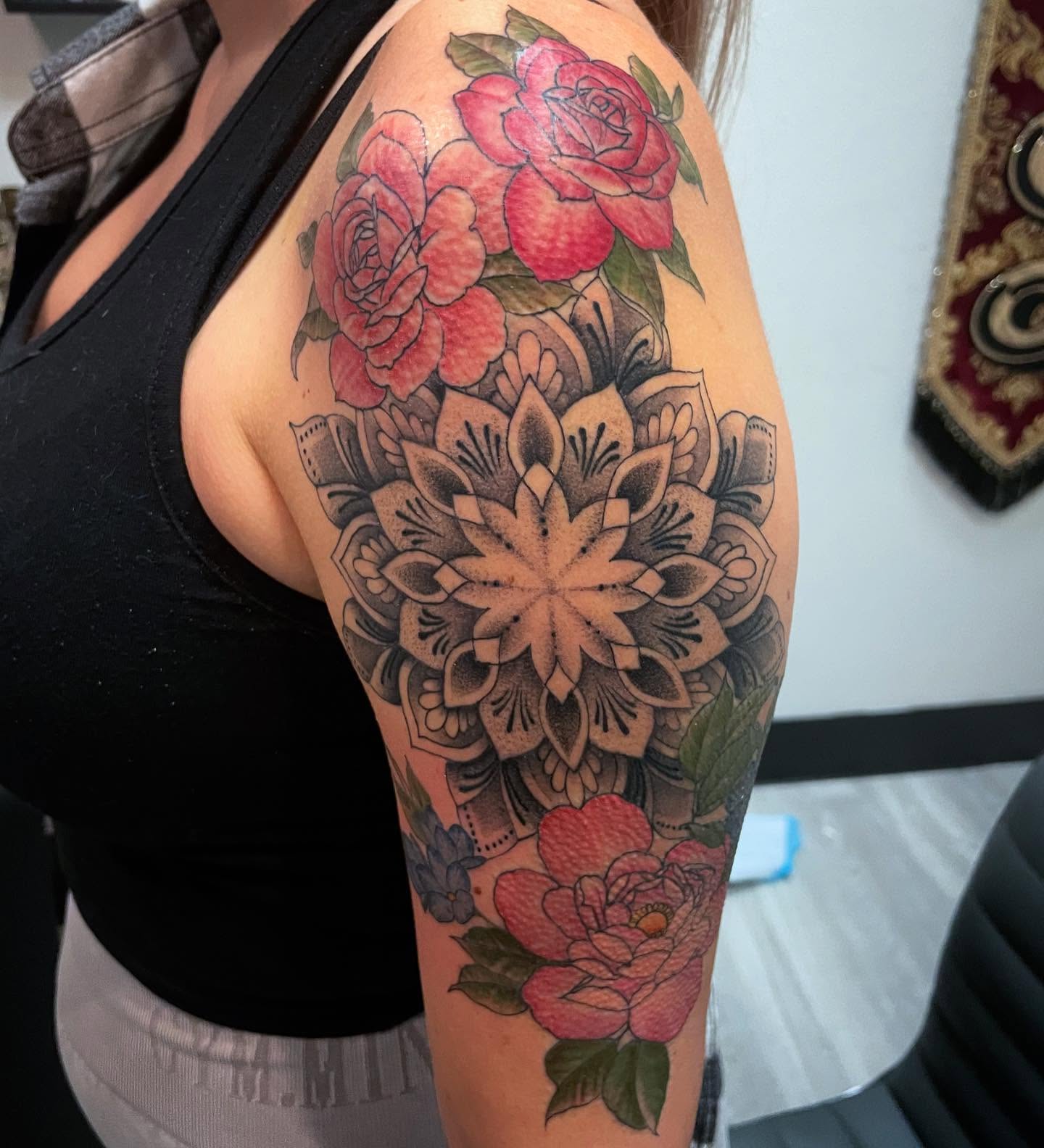 Tattoo by @shesarudemisfit — black_and_grey, geometric