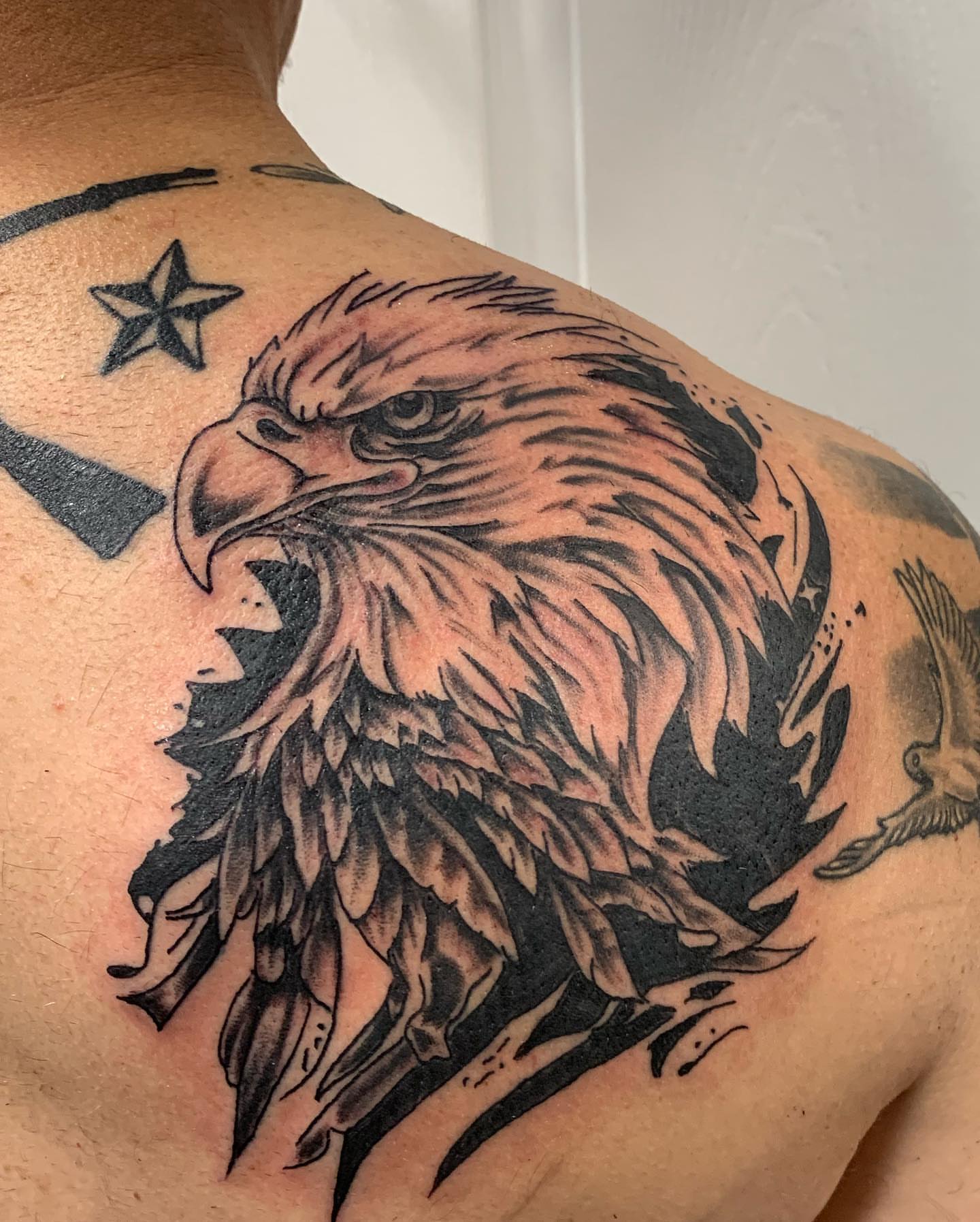 Tattoo by @goat76 — black_and_grey