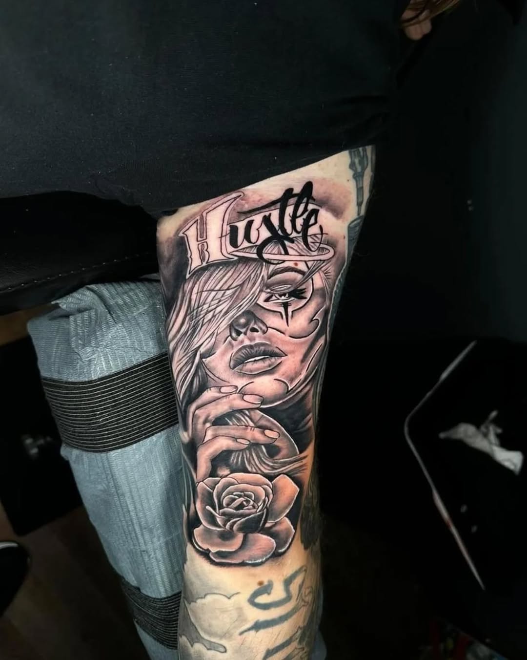 Tattoo by @subhumanninja — chicano, lettering_script