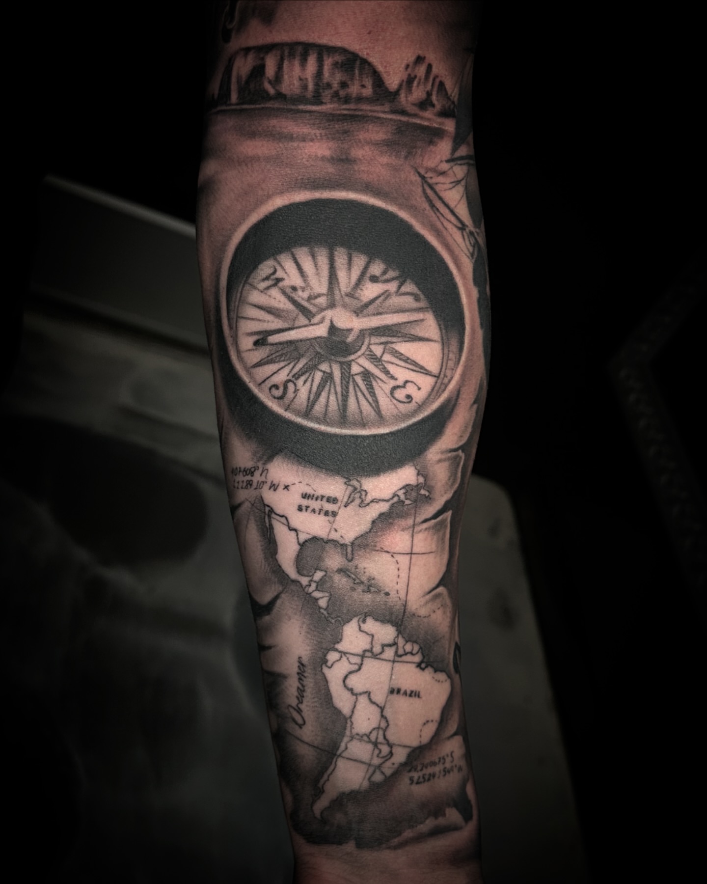 Compass realism tattoo on the forearm by Tattoo Artist - the Goat