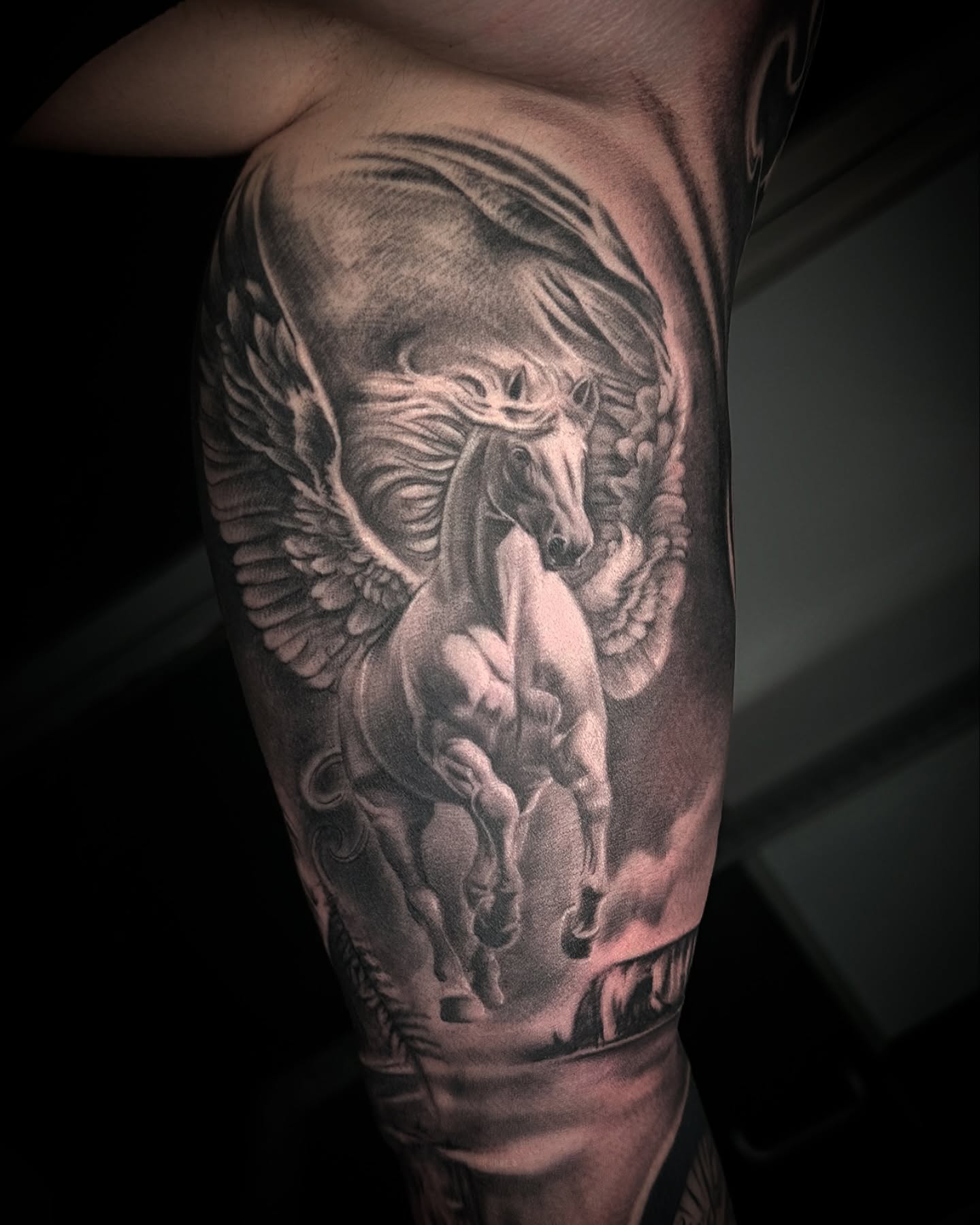 Pegasus realism tattoo on the forearm by Tattoo Artist - the Goat