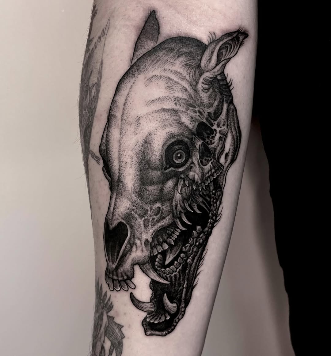 Tattoo by @crvbcore — dark_realism, dotwork