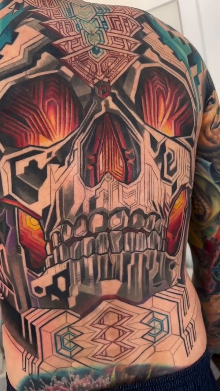 Tattoo by @mechmaster_mike — realism, geometric