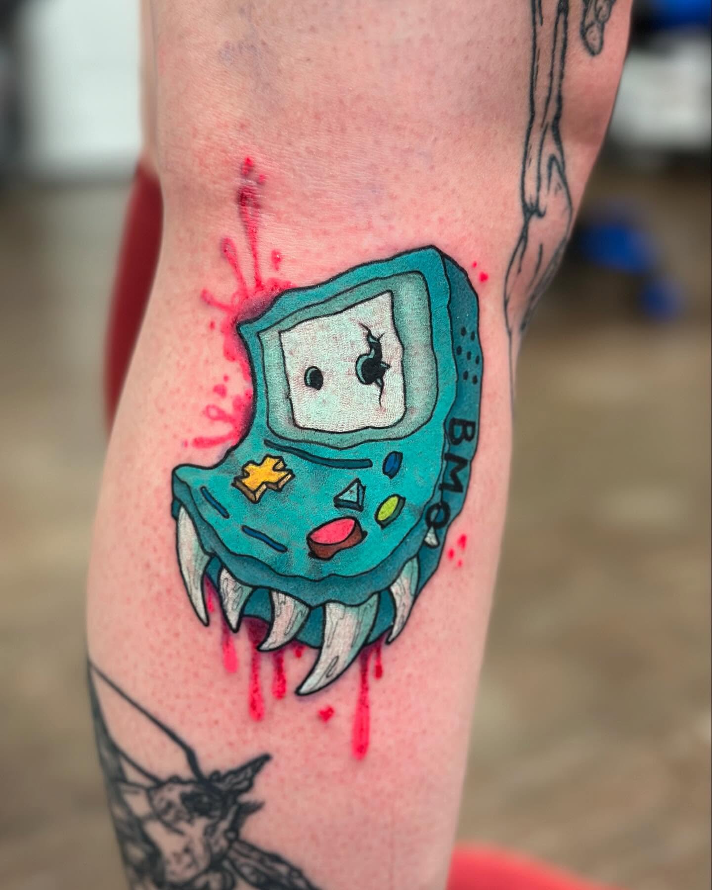 Tattoo by @izabelle_inks — dotwork, anime