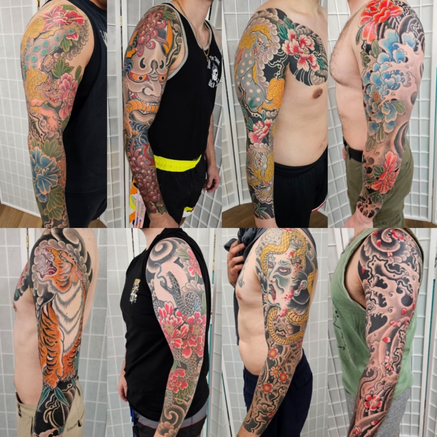Tiger and floral japanese irezumi tattoo on the upper arm by Avelourd Legaspi