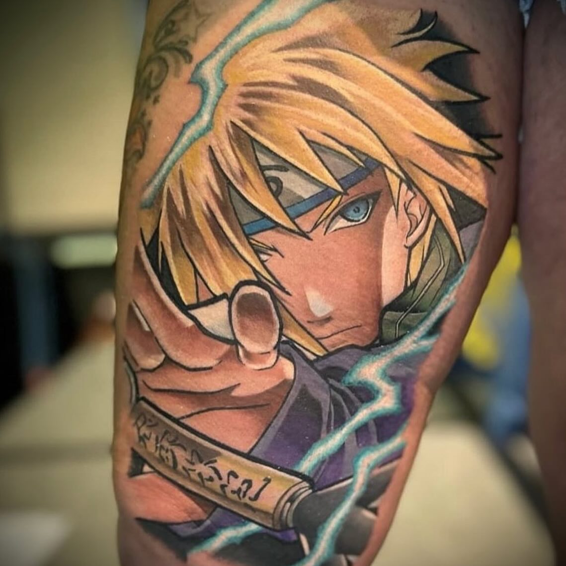 Anime character anime tattoo on the forearm by Bryon McVaney