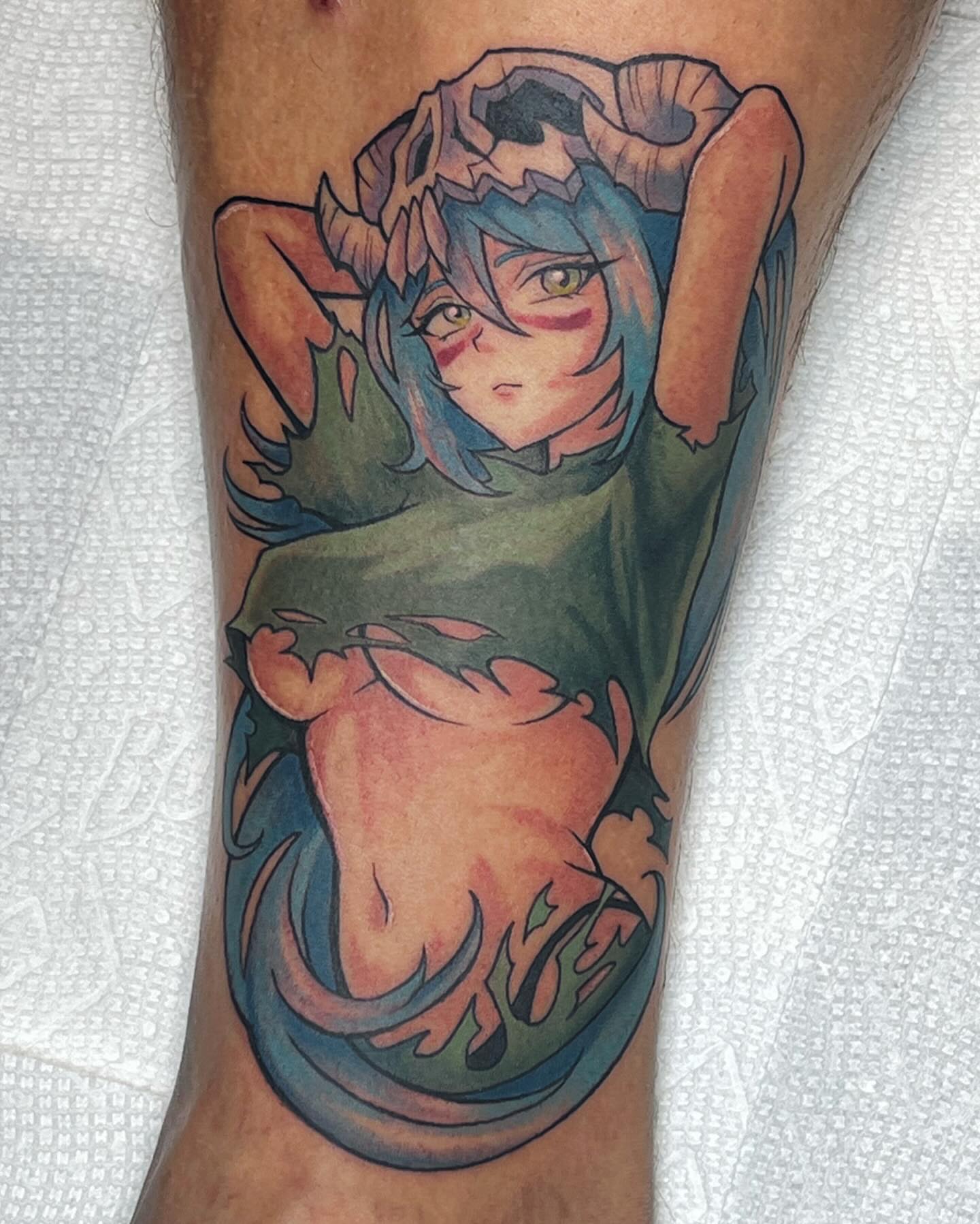 Tattoo by @sugar.sins.tattoo — anime, dotwork