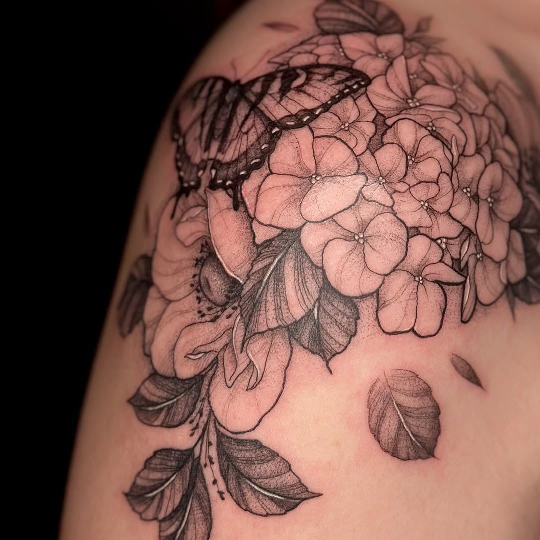 Tattoo by @peach_punk — fine_line, black_and_grey