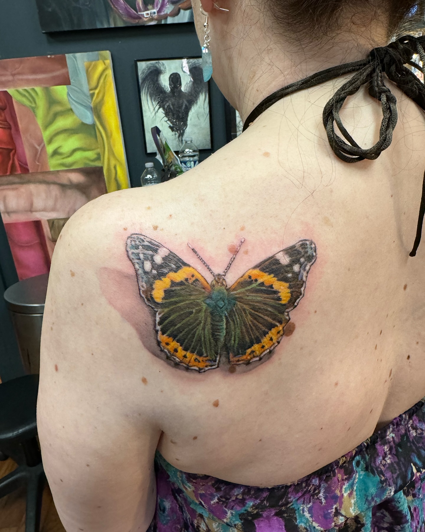 Butterfly realism tattoo on the back by Hori Shit