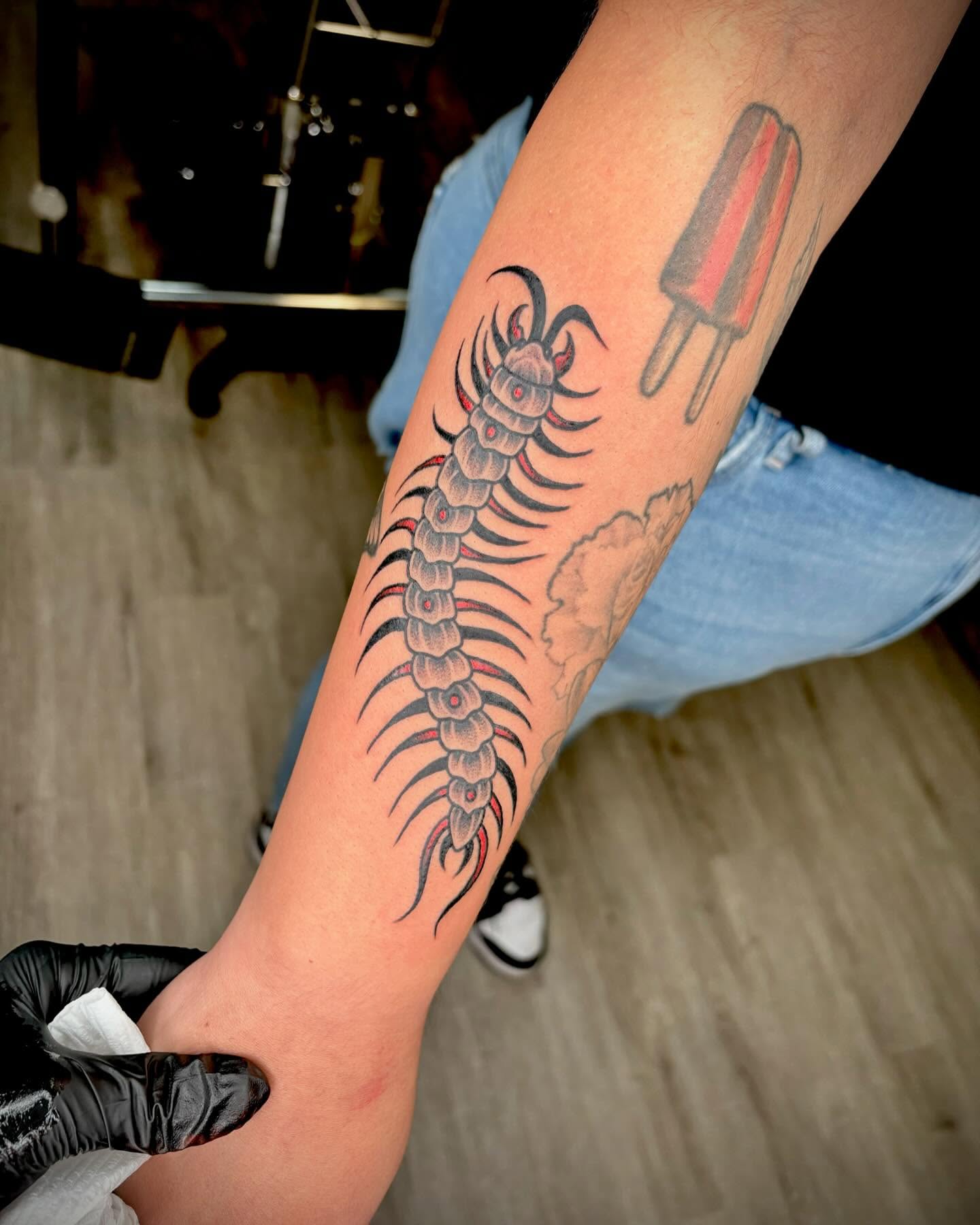 Tattoo by @amberntattoos — american_traditional, dotwork