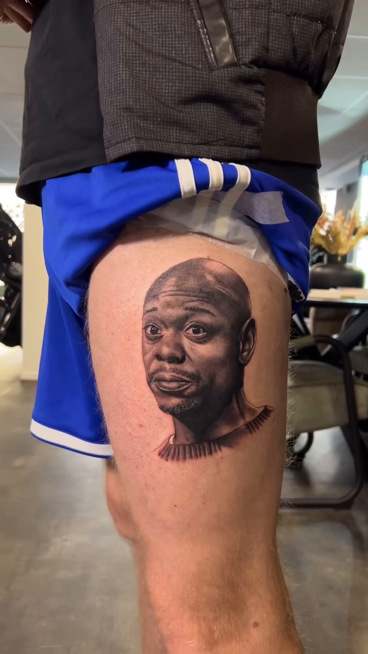 Portrait of a man realism tattoo by Remko