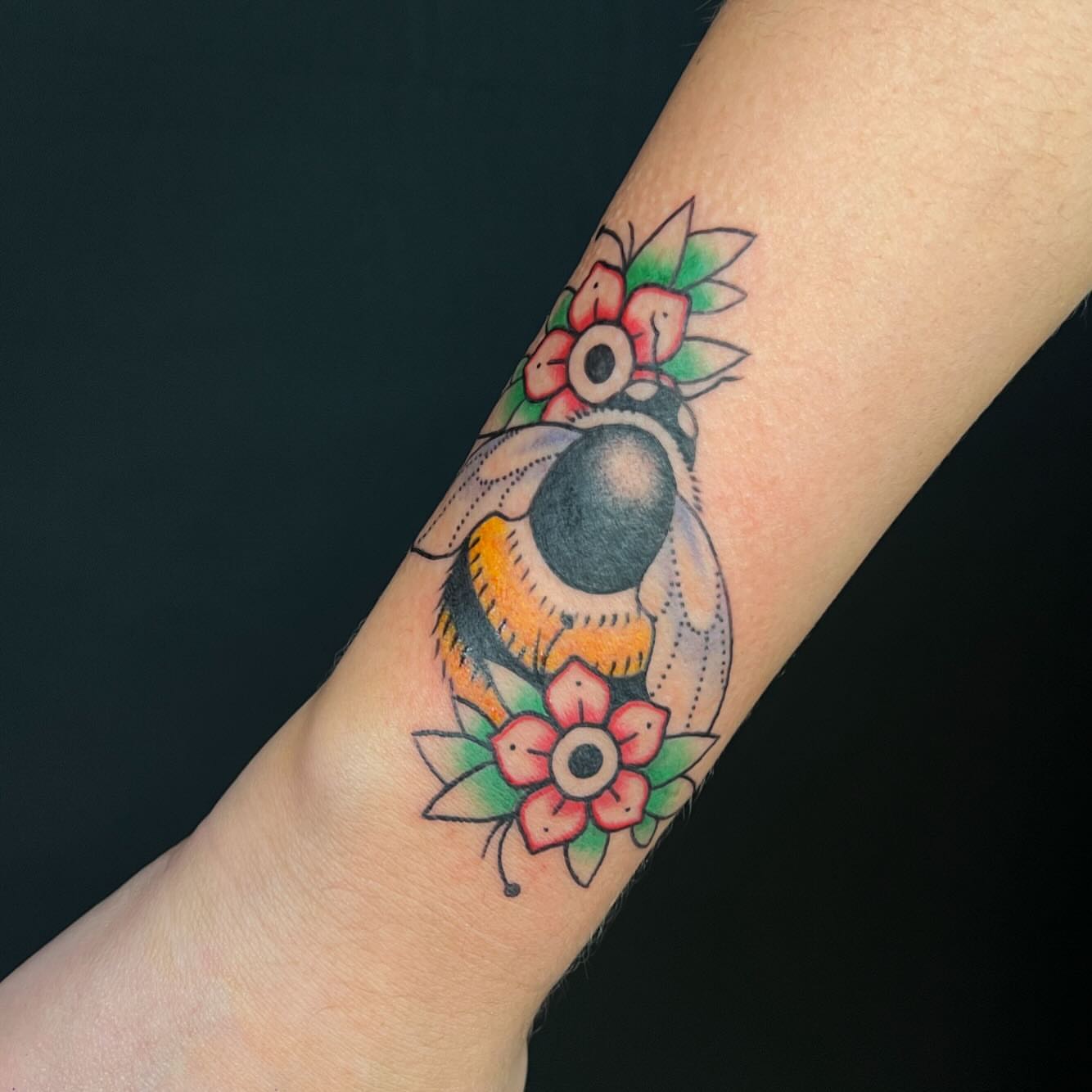 Tattoo by @moemoetattoos — american_traditional, dotwork