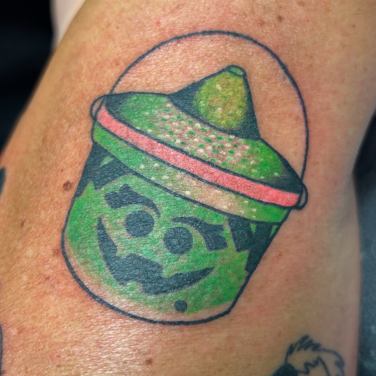 Lime juicer American traditional tattoo on the upper arm by Lauren Caldwell 🔮🌙