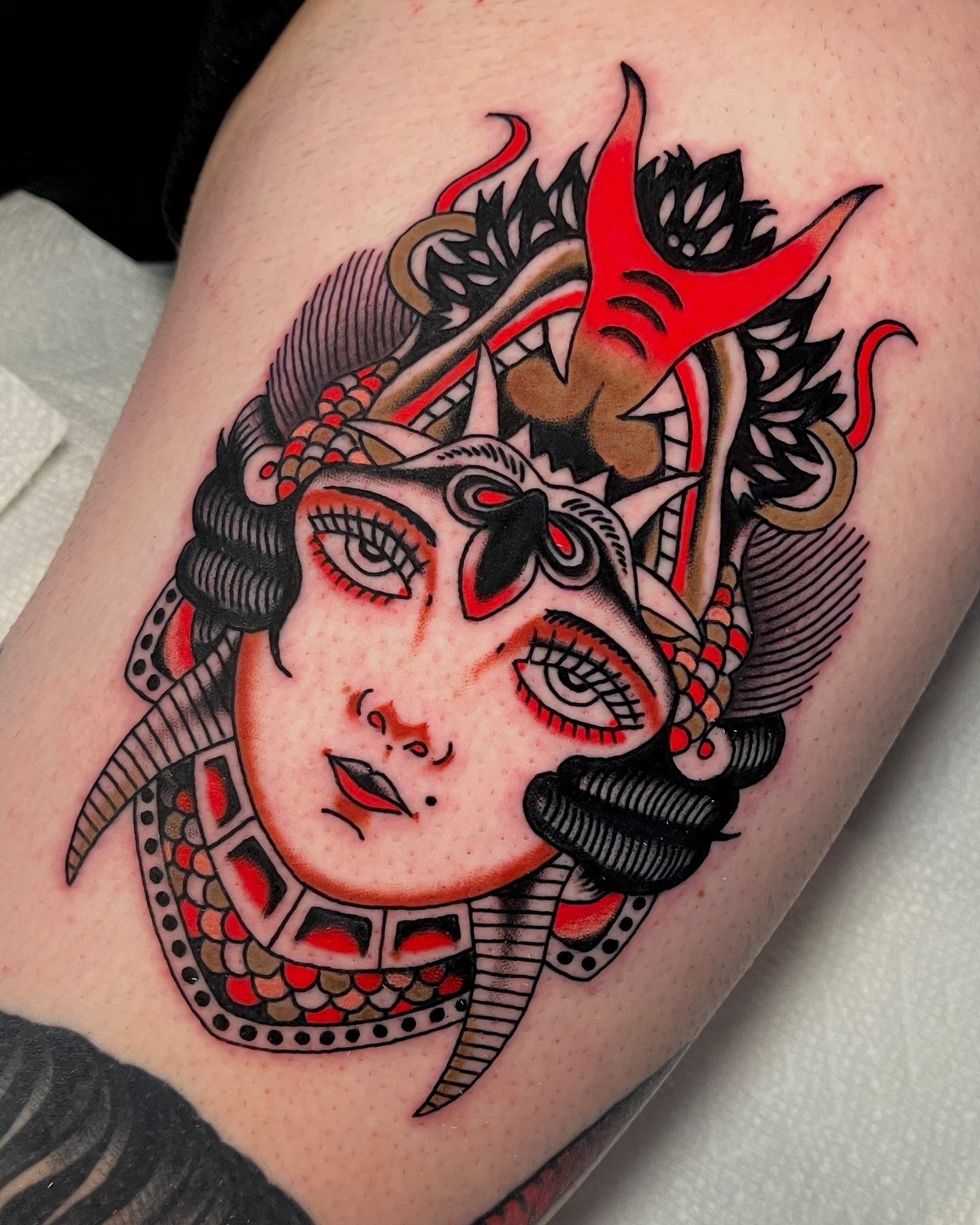 Tattoo by @chasetuckertattoo — american_traditional, dotwork
