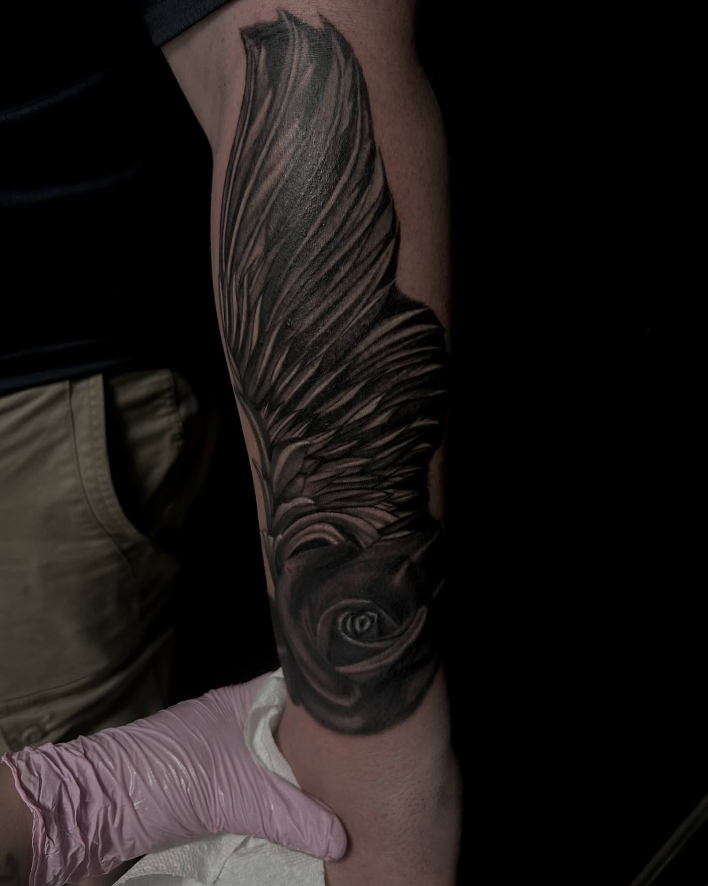 Tattoo by @deadgirltatting — black_and_grey, realism