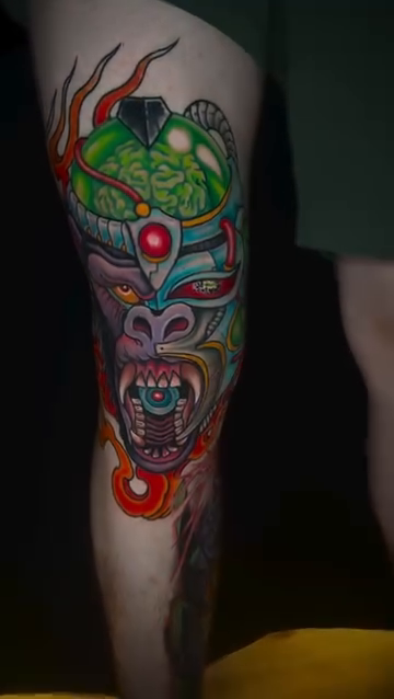 Gorilla mask neo-traditional tattoo by 𝙉𝙄𝘾𝙆 𝘾𝘼𝙍𝙐𝙎𝙊, New York, New York