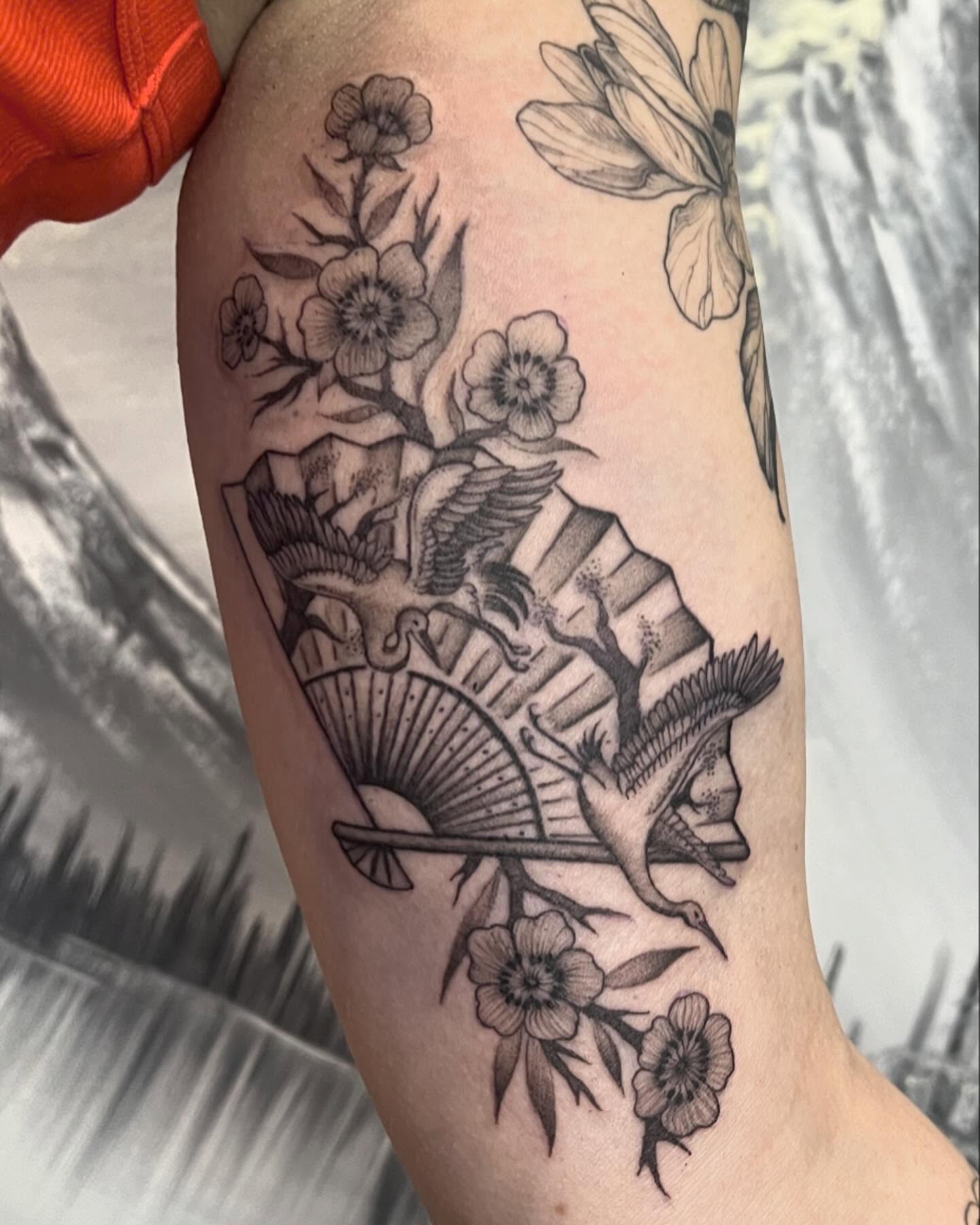 Tattoo by @jazzyhandswpg — black_and_grey, japanese_irezumi