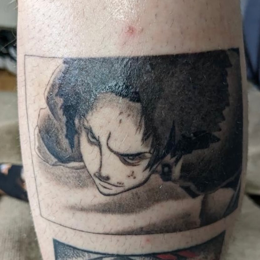 Anime character anime tattoo on the forearm by Tattoo Artist