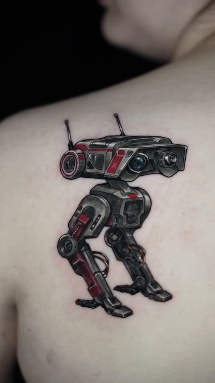 Star Wars droid realism tattoo by Claude Steven Estrada, Las Vegas, Nevada