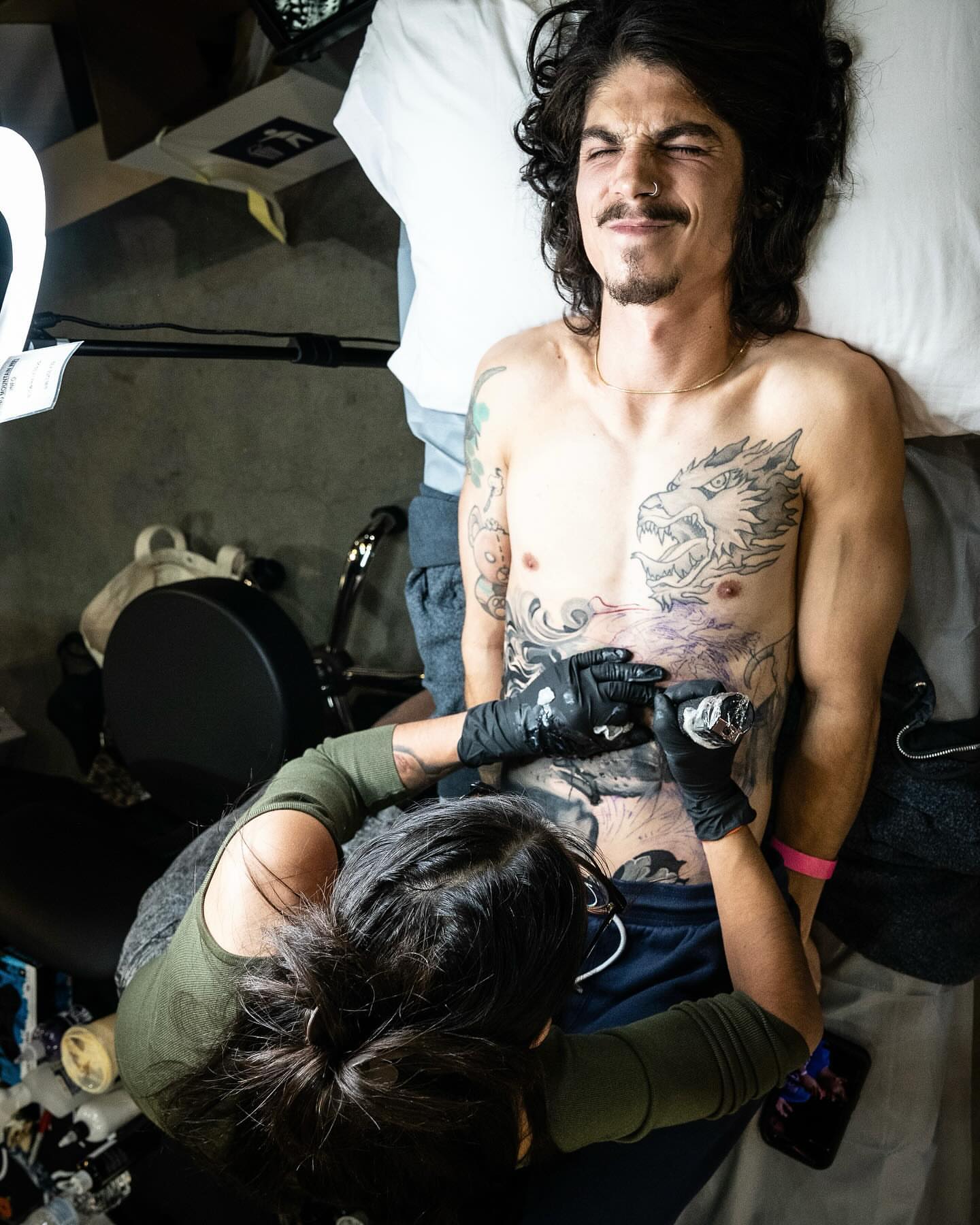 Dragon japanese irezumi tattoo on the chest by Natalie Shaw