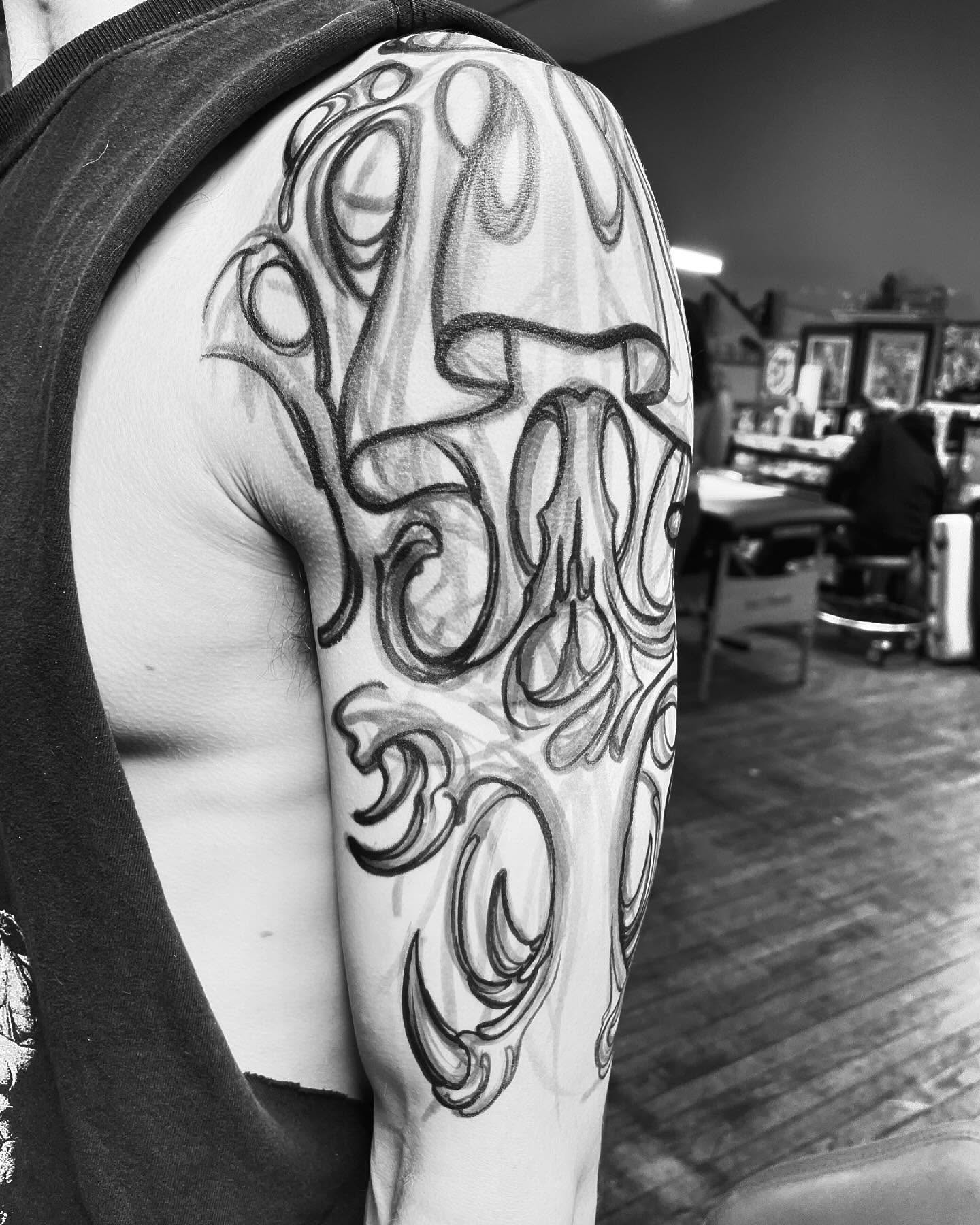 Tattoo by @electric_phantom — black_and_grey