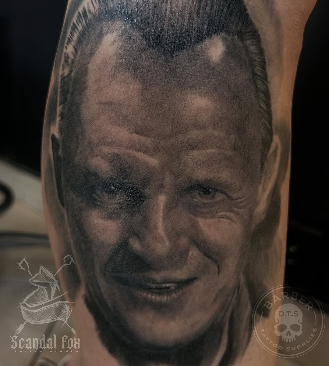 Portrait of a man realism tattoo on the forearm by πΈπππ πππ€