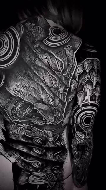 Tattoo by @jubsyking — black_and_grey, dark_realism