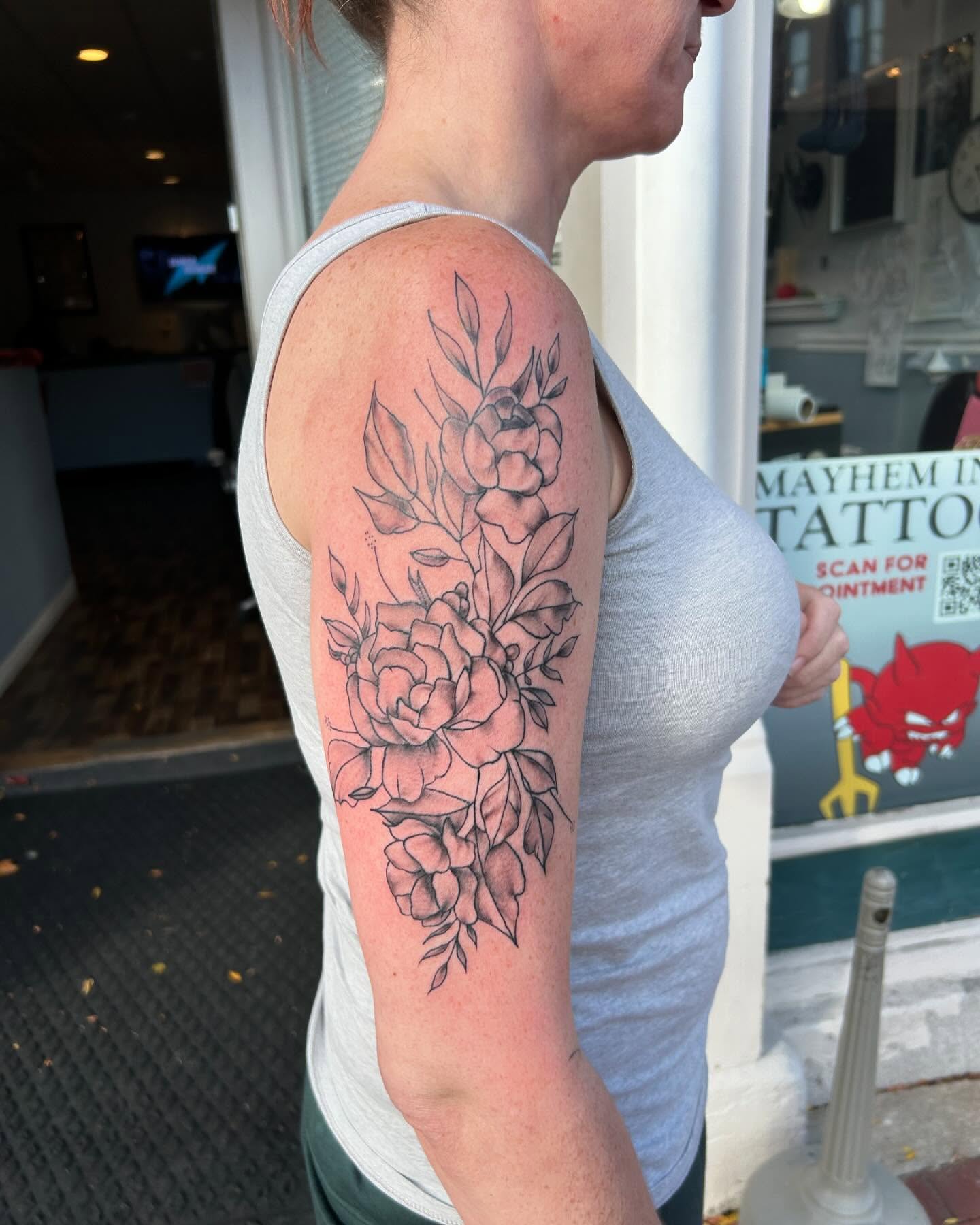 Tattoo by @deadeyetattoos — black_and_grey