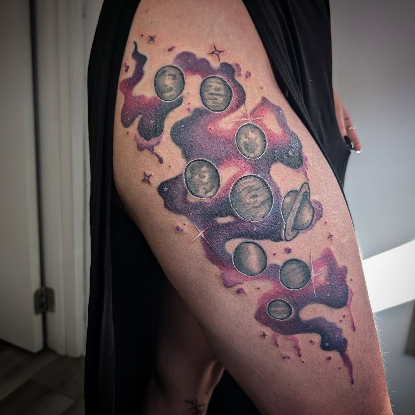 Tattoo by @cabinfevertattoo — dotwork, realism
