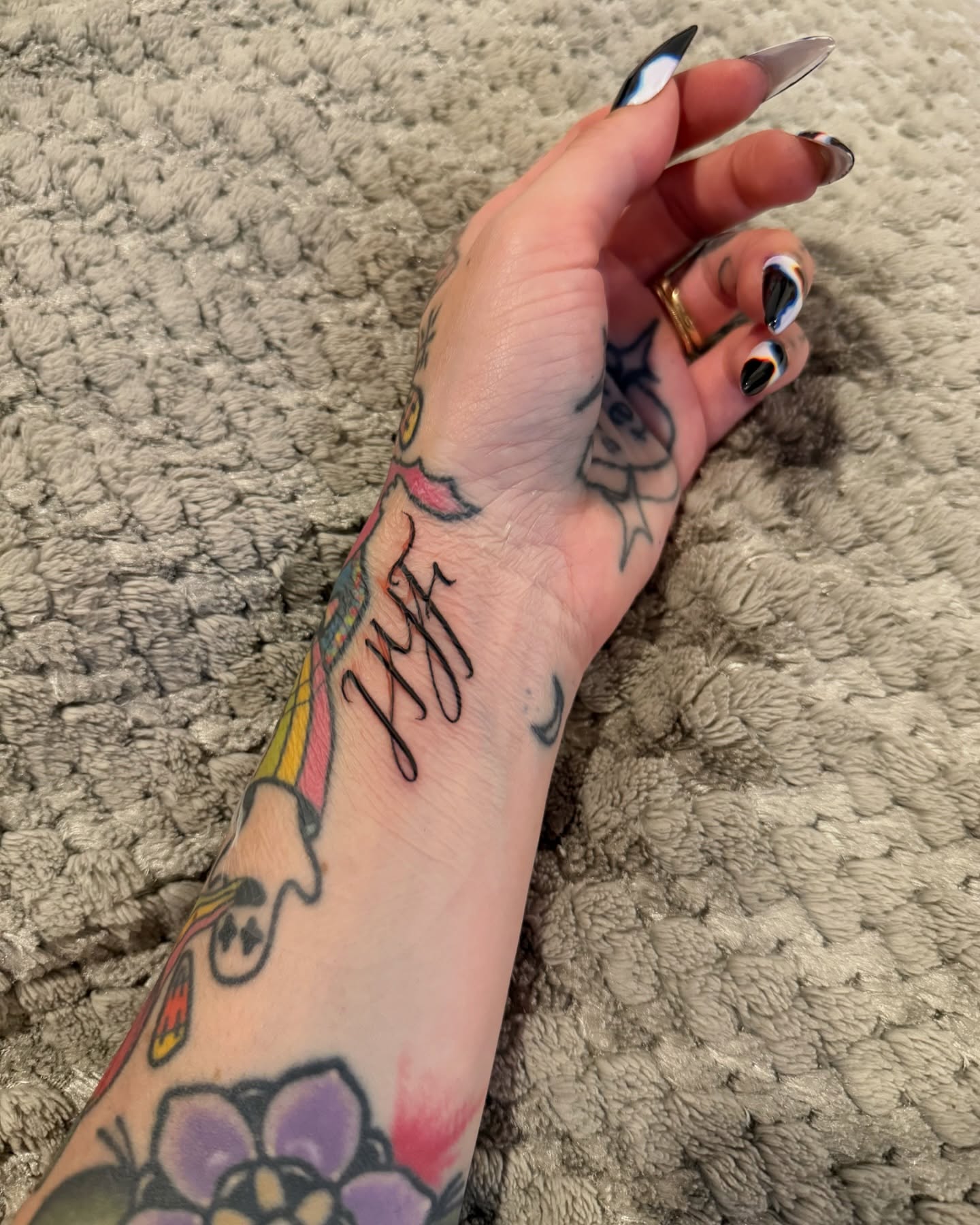 Script lettering lettering script tattoo on the forearm by ๐ฎ๐๐๐๐๐๐