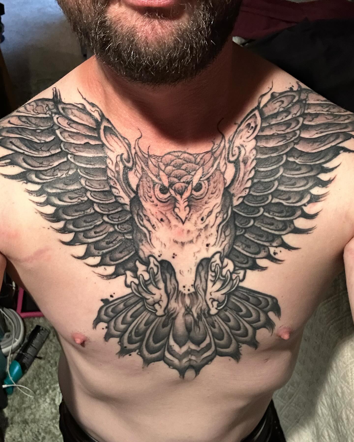 Tattoo by @bigscriptenergy — american_traditional, black_and_grey