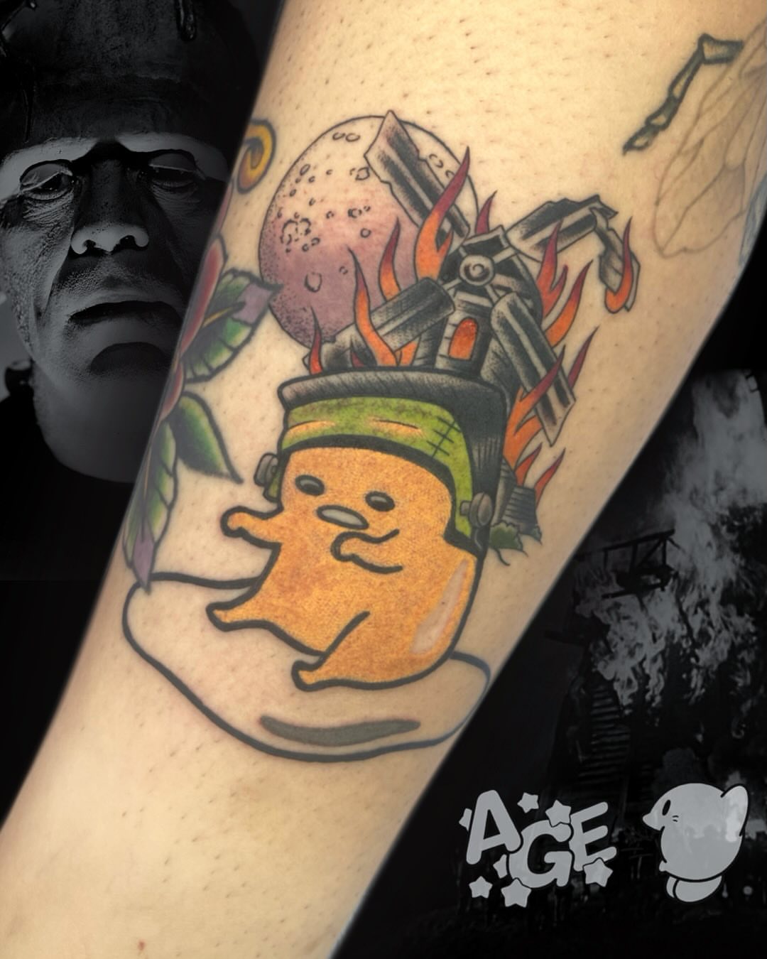 Space ghost American traditional tattoo on the forearm by Otaku and Gamer Tattooer