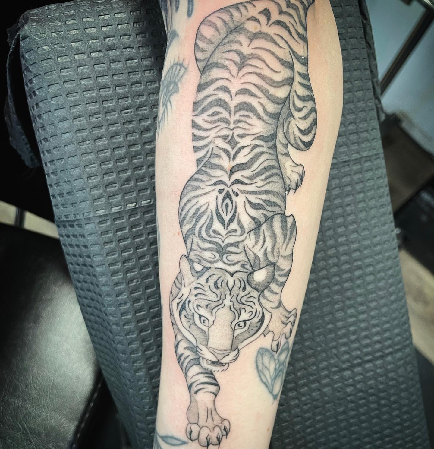 Tattoo by @hiddenheart_tattoo — black_and_grey