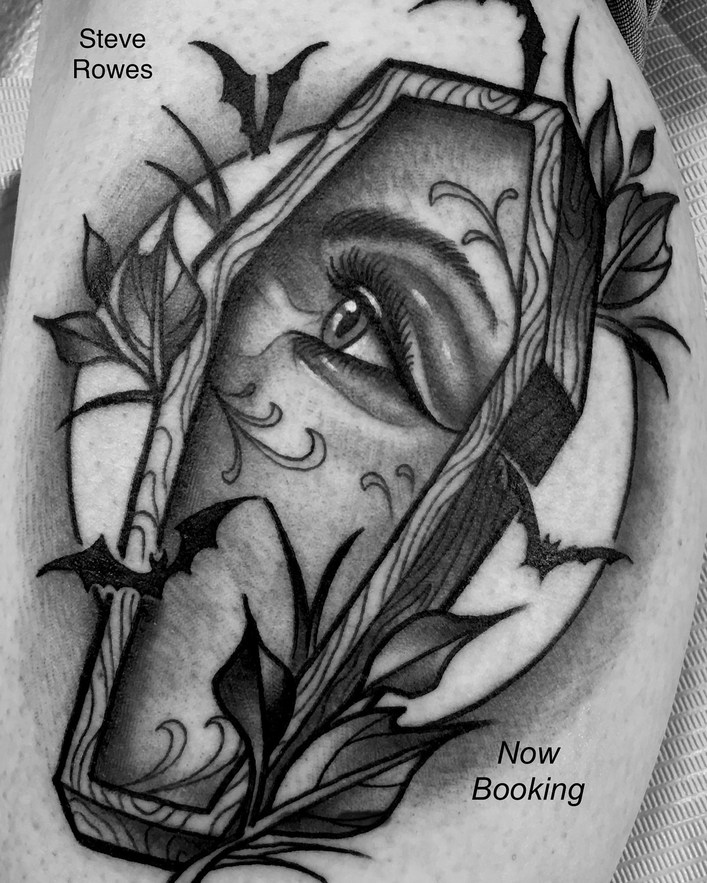 Tattoo by @steverowes — black_and_grey, realism