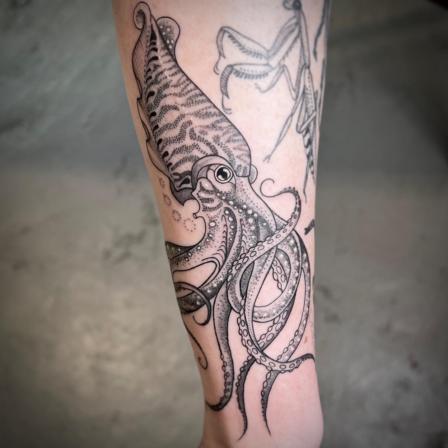 Tattoo by @hiddenheart_tattoo — dotwork, realism