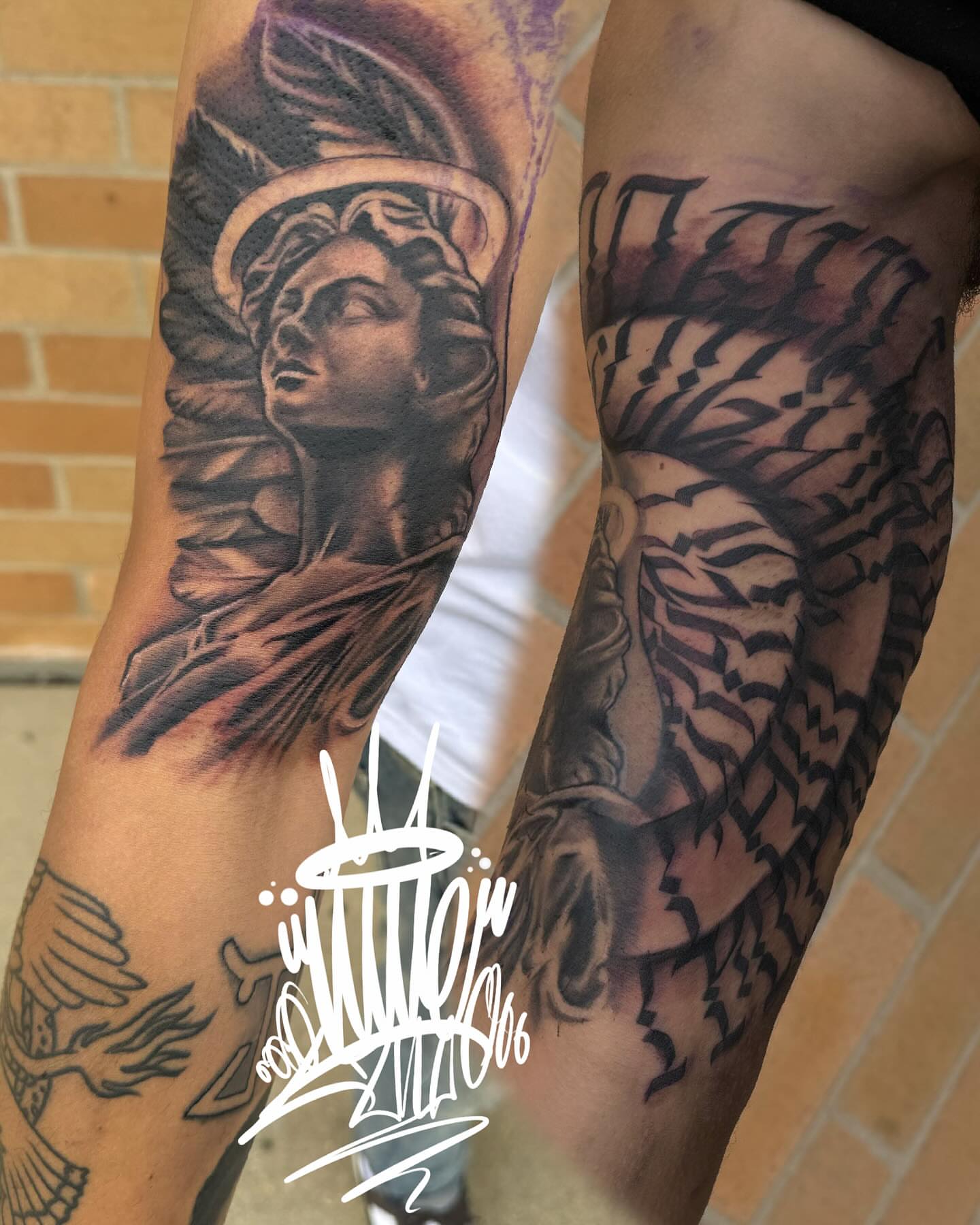Statue of liberty realism tattoo on the forearm by Lu Ve, Dayton, Ohio