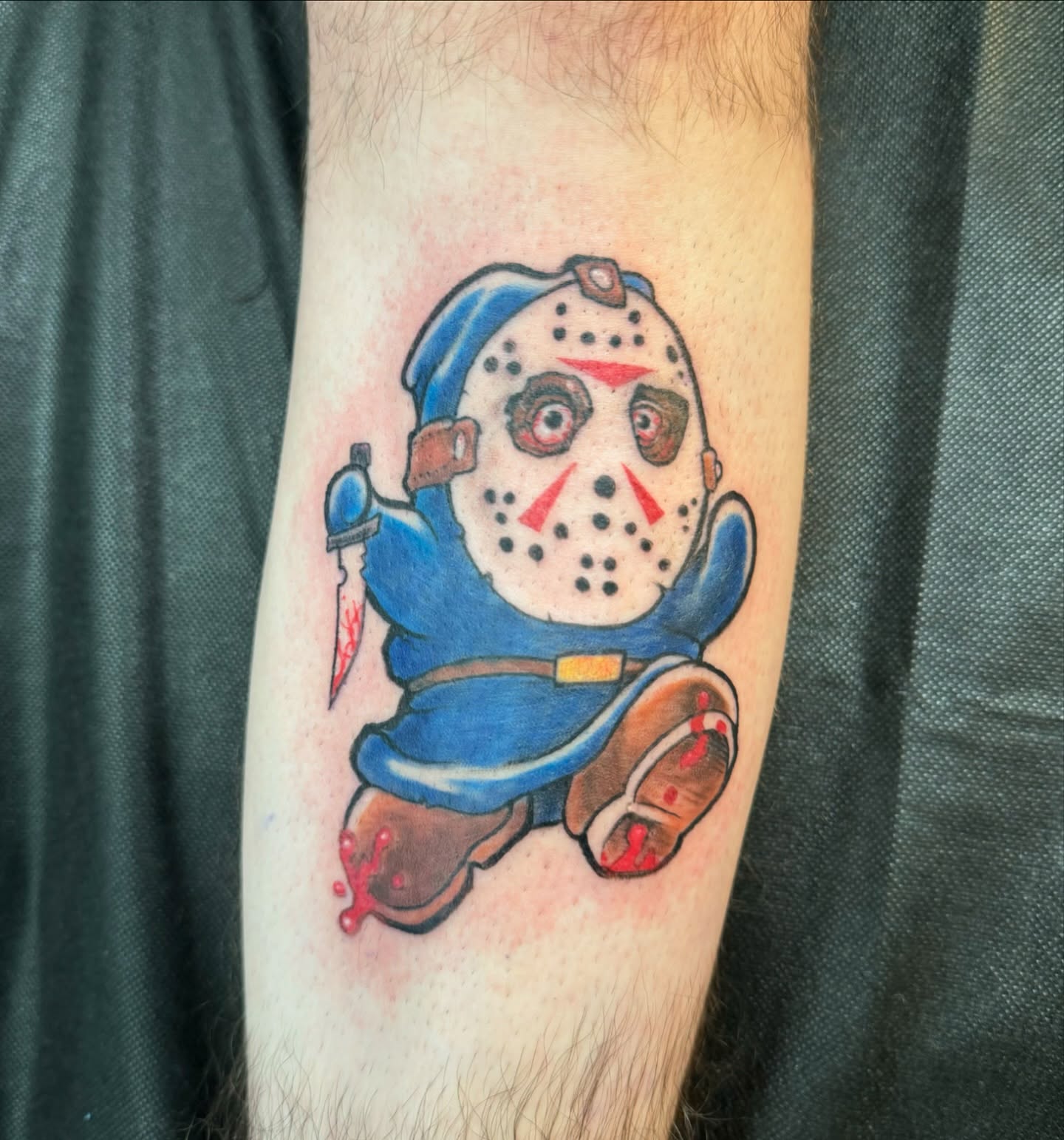 Jason voorhees American traditional tattoo on the forearm by Hori Shit
