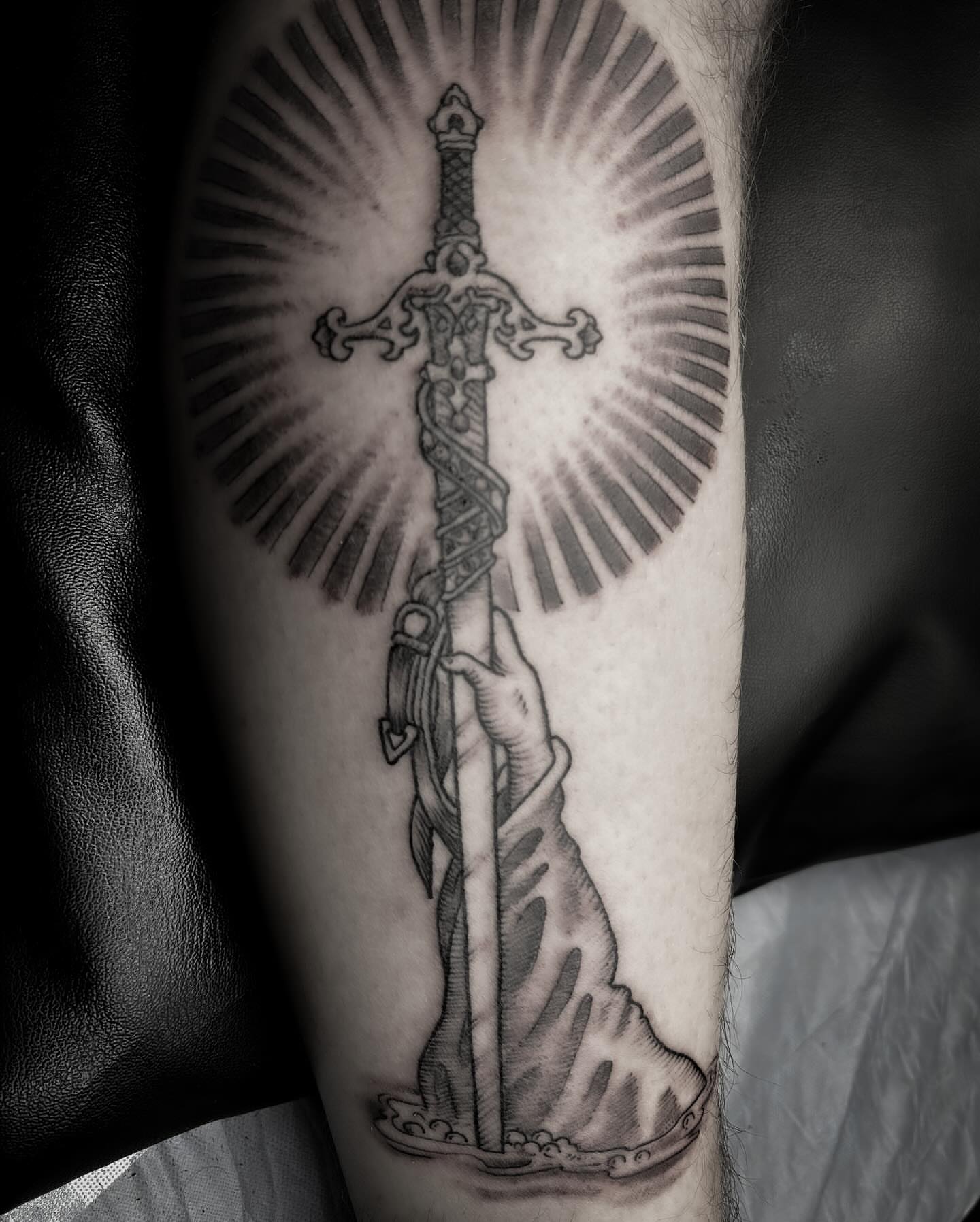 Tattoo by @tatzbyadam — black_and_grey